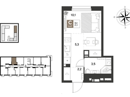 Продается Студия ЖК ГРЕЙД, литер 13, 21.1  м&sup2;, 4108171 рублей