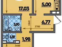 Продается 3-комнатная квартира ЖК Молодежный 2, литера 13, 63.88  м&sup2;, 7442020 рублей