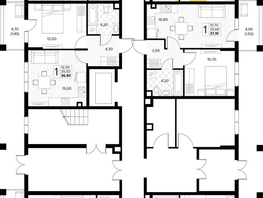 Продается 2-комнатная квартира ЖК Кипарис, литер 7, 54.6  м&sup2;, 18837000 рублей