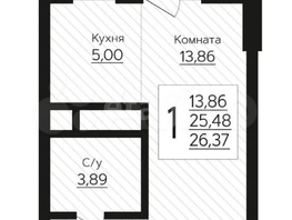 Продается 1-комнатная квартира 3-я Трудовая ул, 27  м&sup2;, 2850000 рублей
