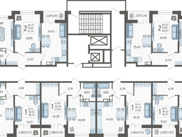 Продается 2-комнатная квартира ЖК Смородина, литера 14, 49.86  м&sup2;, 6841900 рублей