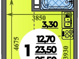 Продается Студия ЖК Парк у дома, литера 7.3, 25.5  м&sup2;, 5389999 рублей