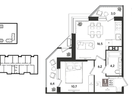 Продается 1-комнатная квартира ЖК Рекорд 2, литера 5, 47  м&sup2;, 11613700 рублей