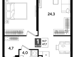 Продается 1-комнатная квартира ЖК ДОГМА ПАРК, литера 19, 47.2  м&sup2;, 8566800 рублей