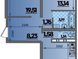 Продается 2-комнатная квартира ЖК Город у моря, литера 21, 66.72  м&sup2;, 9588000 рублей