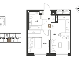 Продается 1-комнатная квартира ЖК ГРЕЙД, литер 14, 33.7  м&sup2;, 6918611 рублей