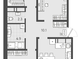 Продается 3-комнатная квартира ЖК Все Свои ВИП, литера 3, 88.4  м&sup2;, 19006000 рублей