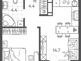 Продается 1-комнатная квартира ЖК Все Свои ВИП, литера 3, 36.75  м&sup2;, 10179750 рублей