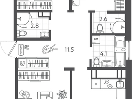 Продается 3-комнатная квартира ЖК Все Свои ВИП, литера 3, 89.6  м&sup2;, 23027200 рублей