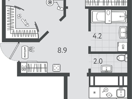 Продается 2-комнатная квартира ЖК Все Свои ВИП, литер 4, 62.75  м&sup2;, 13303000 рублей
