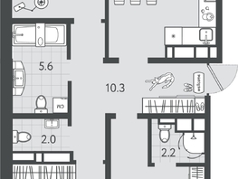 Продается 3-комнатная квартира ЖК Все Свои ВИП, литер 4, 88.1  м&sup2;, 18412900 рублей