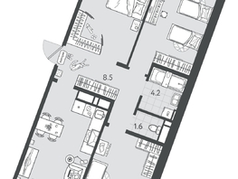 Продается 3-комнатная квартира ЖК Все Свои ВИП, литер 7, 84.8  м&sup2;, 18232000 рублей