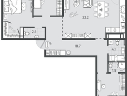 Продается 3-комнатная квартира ЖК Все Свои ВИП, литер 7, 108.1  м&sup2;, 29943700 рублей