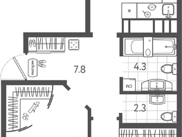 Продается 2-комнатная квартира ЖК Все Свои ВИП, литера 6, 64.3  м&sup2;, 13438700 рублей