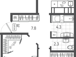 Продается 2-комнатная квартира ЖК Все Свои ВИП, литера 6, 63  м&sup2;, 13356000 рублей