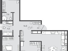 Продается 3-комнатная квартира ЖК Все Свои ВИП, литера 6, 101.55  м&sup2;, 28129350 рублей