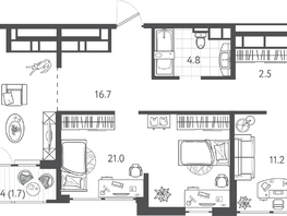 Продается 3-комнатная квартира ЖК Все Свои ВИП, литера 6, 112.95  м&sup2;, 31287150 рублей