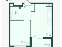Продается 1-комнатная квартира ЖК Ботаника, литер 1.1, 33.3  м&sup2;, 5614380 рублей