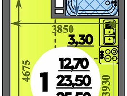 Продается Студия ЖК Парк у дома, литера 7.3, 25.5  м&sup2;, 5369999 рублей