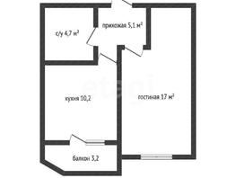 Продается 1-комнатная квартира Григория Булгакова ул, 37.1  м&sup2;, 5190000 рублей