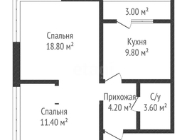 Продается 2-комнатная квартира ЖК Самолет, литера 30, 47.8  м&sup2;, 6000000 рублей