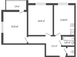 Продается 2-комнатная квартира Шаляпина Ф.И. ул, 59.6  м&sup2;, 5900000 рублей