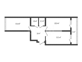Продается 2-комнатная квартира Ивана Беличенко ул, 60.8  м&sup2;, 7200000 рублей