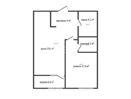 Продается 1-комнатная квартира ЖК Эрмитаж, дом Малевич, к 1.1, 43.9  м&sup2;, 7500000 рублей