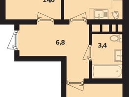 Продается 2-комнатная квартира ЖК Грани, литера 6, 49.1  м², 7684600 рублей