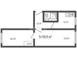Продается 2-комнатная квартира Мира ул, 39.9 м², 3690000 рублей