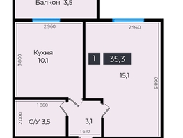 Продается 1-комнатная квартира ЖК Атмосфера, б/с 5,6,7, 35.8  м², 3436800 рублей