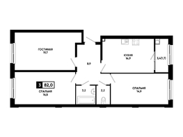 Продается 3-комнатная квартира ЖК Резиденция СОФИ, 82 м², 7544000 рублей