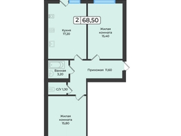 Продается 2-комнатная квартира ЖК Европейский 5, 68.5  м², 7192500 рублей