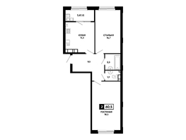 Продается 2-комнатная квартира ЖК Резиденция СОФИ, литер 1 корпус 2, 60.5  м&sup2;, 7184375 рублей