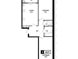Продается 2-комнатная квартира ЖК Основа, литер 6.1, 65.9  м&sup2;, 7680645 рублей