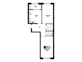 Продается 2-комнатная квартира ЖК Резиденция СОФИ, литер 1 корпус 2, 60.6  м&sup2;, 7196250 рублей