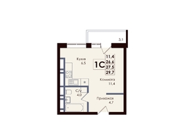 Продается Студия ЖК ACADEMIA (Академия), 3 этап, 27.3  м&sup2;, 5623800 рублей