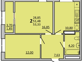Продается 2-комнатная квартира ЖК Фрейм, 11Б, 62.4  м&sup2;, 10639200 рублей