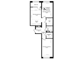 Продается 3-комнатная квартира ЖК Придонье, литер 3.2, 64.4  м&sup2;, 7084000 рублей