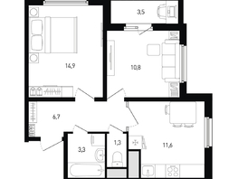 Продается 2-комнатная квартира ЖК Левенцовка Парк, лит 8-11 стр.1, сек.1,2,3, 50.5  м&sup2;, 5958495 рублей