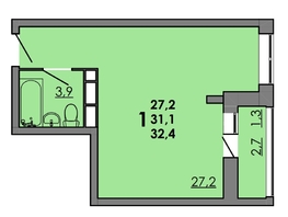 Продается Студия ЖК Грей, кв-л 11-3, 32.4  м&sup2;, 5184000 рублей