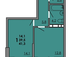 Продается 1-комнатная квартира ЖК Грей, кв-л 11-3, 41.3  м&sup2;, 6195000 рублей