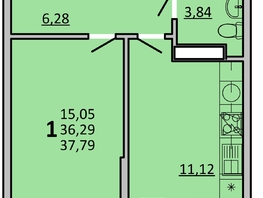 Продается 1-комнатная квартира ЖК Фрейм, 11Б, 37.6  м&sup2;, 6674000 рублей
