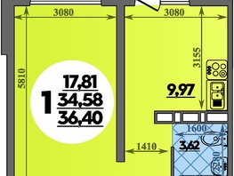 Продается 1-комнатная квартира ЖК Суворовский, литера 2, 36.4  м&sup2;, 4809999 рублей