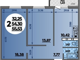 Продается 2-комнатная квартира ЖК Суворовский, литера 23, 55.53  м&sup2;, 6649268 рублей