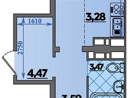 Продается 2-комнатная квартира ЖК Суворовский, литера 1, 41.75  м&sup2;, 5379999 рублей