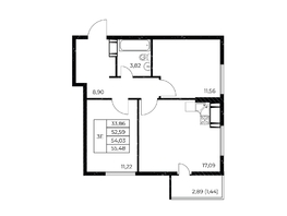Продается 2-комнатная квартира ЖК Звезда Столицы 2, 55.48  м&sup2;, 9348380 рублей