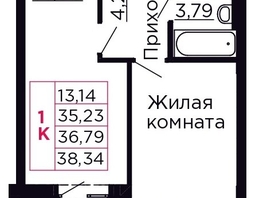 Продается 1-комнатная квартира ЖК Вишневый сад, дом 4.1, 36.79  м&sup2;, 5923190 рублей