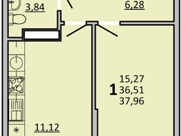 Продается 1-комнатная квартира ЖК Фрейм, 11Б, 37.75  м&sup2;, 7172500 рублей