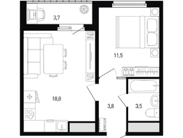 Продается 1-комнатная квартира Ткачева ул, 39.3  м&sup2;, 5018139 рублей